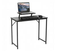 Relaxdays desk with monitor shelf, HWD: 75 x 80 x 40 cm, MDF, metal, compact work table, home office, black