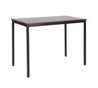Relaxdays dining table, for 4 people, kitchen table HWD: 76x110x60 cm, dining & kitchen, up to 80 kg, brown/black