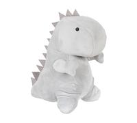 Relaxdays Dinosaur Doorstop, Fabric with Sand Filling, Weighted Door Stopper for Floor, Decor, 23 x 14 x 21 cm, Grey