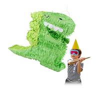 Relaxdays Dinosaur Pinata, Birthday, Party, Celebration, Dimensions: H x W x D: approx. 36 x 43 x 9 cm, Green