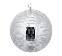 Relaxdays Disco Ball, Ø 30 cm, Decorative Mirror Sphere to Hang Up, Large Party Decor with Metal Eyelet, Silver
