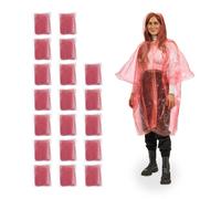 Relaxdays Disposable Rain Poncho, Set of 20