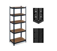 Relaxdays Heavy-Duty Shelving, up to 500 kg, Dividable, Cellar, Garage, Plug-in Storage, 180 x 70 x 45 cm, Steel, Black