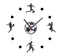 Relaxdays DIY Wall Clock, Football Decor, Stick Up, Glue, Without Numbers, Cool Design, Diameter 50-100cm, Black/White
