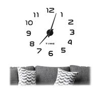 Relaxdays DIY Clock, 3D Numbers, Adhesive Wall Tattoo, Easy to Install, Variable Size, Black, EVA, acrylic, metal, 1 item