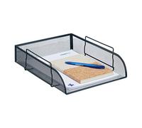 Relaxdays Document, Stackable Letter File, A4 Tray, Mesh, H x W x D: 6.5 x 27 x 34 cm, Metal, Grey, Steel