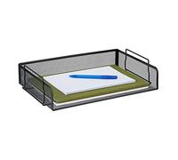 Relaxdays Document Tray, Stackable Letter File, Horizontal A4 Tray, Mesh, H x W x D: 8.5 x 36 x 25 cm, Metal, Black