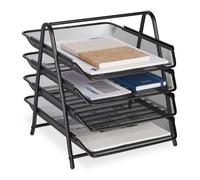 Relaxdays Document Tray with 4 Compartments