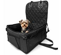 Relaxdays dog car seat, small dogs up to 8 kg, foldable, black