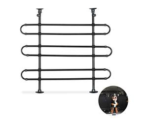Relaxdays Dog Guard for Cars, to Clamp, Universal Safety Barrier, Adjustable Height & Width, Black