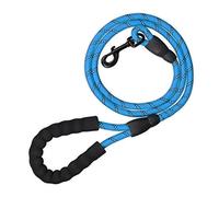 Relaxdays Dog Lead Reflective, 150 cm, Padded Loop, Leash for Small & Large Dogs, up to 50 kg, Nylon, Blue