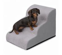 relaxdays Dog Stairs, non-slip, for Bed & Sofa, Dog Steps, 3 Steps | non-slip, for bed & sofa, with removable cover, dog steps