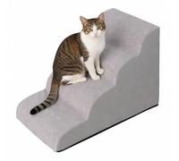 relaxdays Dog Stairs, non-slip, for bed & sofa, dog steps, 4 steps | non-slip, for bed & sofa, with removable cover, dog steps