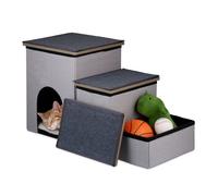 Relaxdays Dog Stairs with 3 Steps & Bed