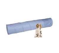 Relaxdays Dog Tunnel, Pet Training Toy, for Agility Exercises, Interactive, Pop-up, Foldable, Polyester, Grey, 40 x 200 x 40 cm