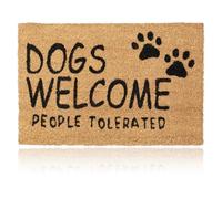 Relaxdays Dogs Welcome Doormat Coir Rubber, 40 x 60 cm, Door Mat Inside & Outside, Non-Slip, Natural Coir