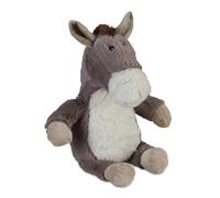 Relaxdays Doorstop Donkey, Fabric & Sand, Buffer for Floor, Inside, HWD: 26 x 24 x 17 cm, Decorative Bag Animal, Grey, Polyester, Plastic, 26x24x17cm