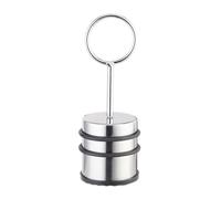 Relaxdays Door Stop With Handle, Floor, Rubber Protection, Doors & Windows, Stainless Steel, 20.5 cm high, Silverv