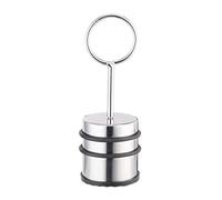 Relaxdays Door Stop With Handle, Floor, Rubber Protection, Doors & Windows, Stainless Steel, 20.5 cm high, Silverv