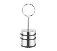 Relaxdays Stop with Handle, Floor, Rubber Protection, Doors & Windows, Stainless Steel, 20.5 cm high, Silverv