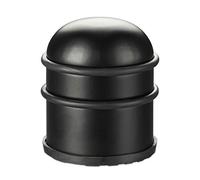 Relaxdays Door Stopper, for Doors & Windows, Stainless Steel & Rubber, High & Round, Indoor, HxØ: 8.5 x 7 cm, Black
