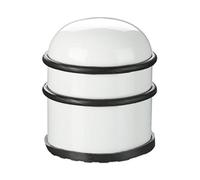 Relaxdays Stopper, for Doors & Windows, Stainless Steel & Rubber, High & Round, Indoor, HxØ: 8.5 x 7 cm, White, 1 Item