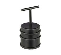 Relaxdays Stopper with Handle, for Doors & Windows, Stainless Steel & Rubber, Floor Bumper, H x Ø: 14 x 7, Black, 1 Item