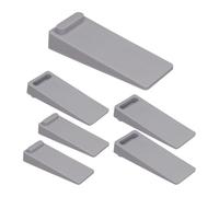 Relaxdays Door Wedge, Set of 6, Doorstop for Floor, Non-Slip, H x W x D: 2 x 4 x 9.5 cm, Plastic, Grey