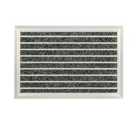 Relaxdays Doormat, Aluminium, 60 x 40 cm, Non-Slip, Indoor & Outdoor Use, Weatherproof Door Mat, Silver/Black, 1 x 60 x 40 cm