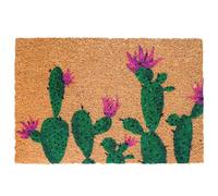 Relaxdays Doormat, Coconut Coir, Cactus Design, 60x40 cm, multicoloured