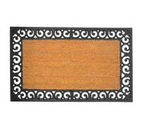 Relaxdays Doormat, Coconut Fibre & Rubber, 75 x 45 cm, Natural/Black