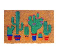 Relaxdays Doormat, Coir, Cactus, 60x40 cm, non-slip, multicoloured