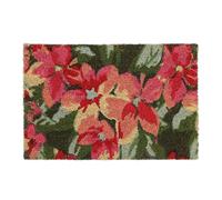 Relaxdays Doormat Coir Flower Blossom, 40 x 60 cm, Door Mat Inside & Outside, Non-Slip Wiper, Rectangular, Multicoloured