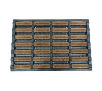 Relaxdays doormat with brush bristles, 60 x 40 cm, rubber & coir, non-slip, indoor & outdoor mat, black/natural