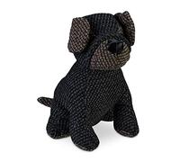 Relaxdays Doorstop Dog, Fabric & Sand, Floor Buffer, Inside, HWD: 23.5 x 18 x 22 cm, Decorative Bag Animal, Grey/Brown, Polyester
