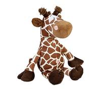 Relaxdays Doorstop Giraffe, Fabric & Sand, Buffer for Floor, Inside, HWD: 26 x 25 x 23 cm, Decorative Bag Animal, Brown, Polyester