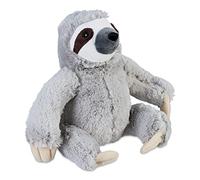 Relaxdays Doorstop Sloth, Fabric & Sand, Anti-Slamming Buffer, Inside, HWD: 22 x 21 x 18 cm, Decorative Bag Animal, Grey, Polyester