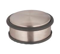 Relaxdays Doorstop, Stainless Steel, H x Ø: 4 x 10 cm, Flat & Heavy, Non-Slip, Door Slam Buffer with Rubber Ring, Bronze