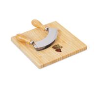 Relaxdays Double-edged chopping knife with board