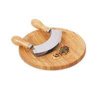 Relaxdays Double-edged chopping knife with board