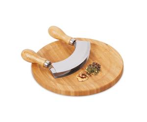 Relaxdays Double-edged chopping knife with board