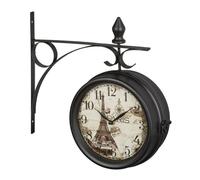 Relaxdays Double-Sided Station Clock in Black