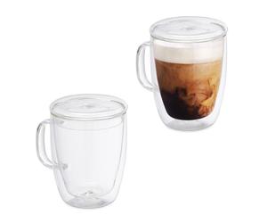 Relaxdays Double Walled Drinking Glasses Set of 2