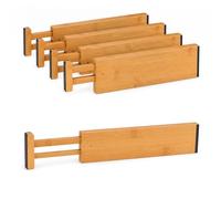 Relaxdays 4-piece bamboo drawer dividers