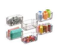 Relaxdays Drawer Organiser System, 6-Piece, Storage for Underwear, Socks, Make-up, Plastic, 5.5 x 12 x 7 cm, Transparent