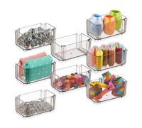 Relaxdays Drawer Organiser System, 8-Piece, Storage for Underwear, Socks, Make-up, Plastic, 5.5 x 12 x 7 cm, Transparent