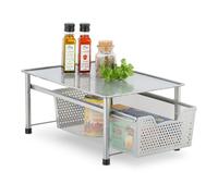 Relaxdays Drawer Shelf with Basket Pull-Out