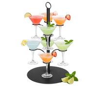 Relaxdays Drink Tower, 8-glass, steel, black