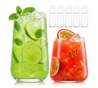 Relaxdays Drinking Glasses, 12-piece Set, 450 ml & 550 ml, Water, Clear