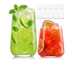 Relaxdays Drinking Glasses, 12-piece Set, 450 ml & 550 ml, Water, Clear